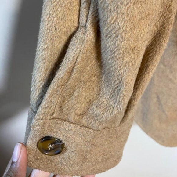 Bluenotes' Tan Camel Wool Blend Shacket Shirt Jacket Size L/G Large - Picture 4 of 9
